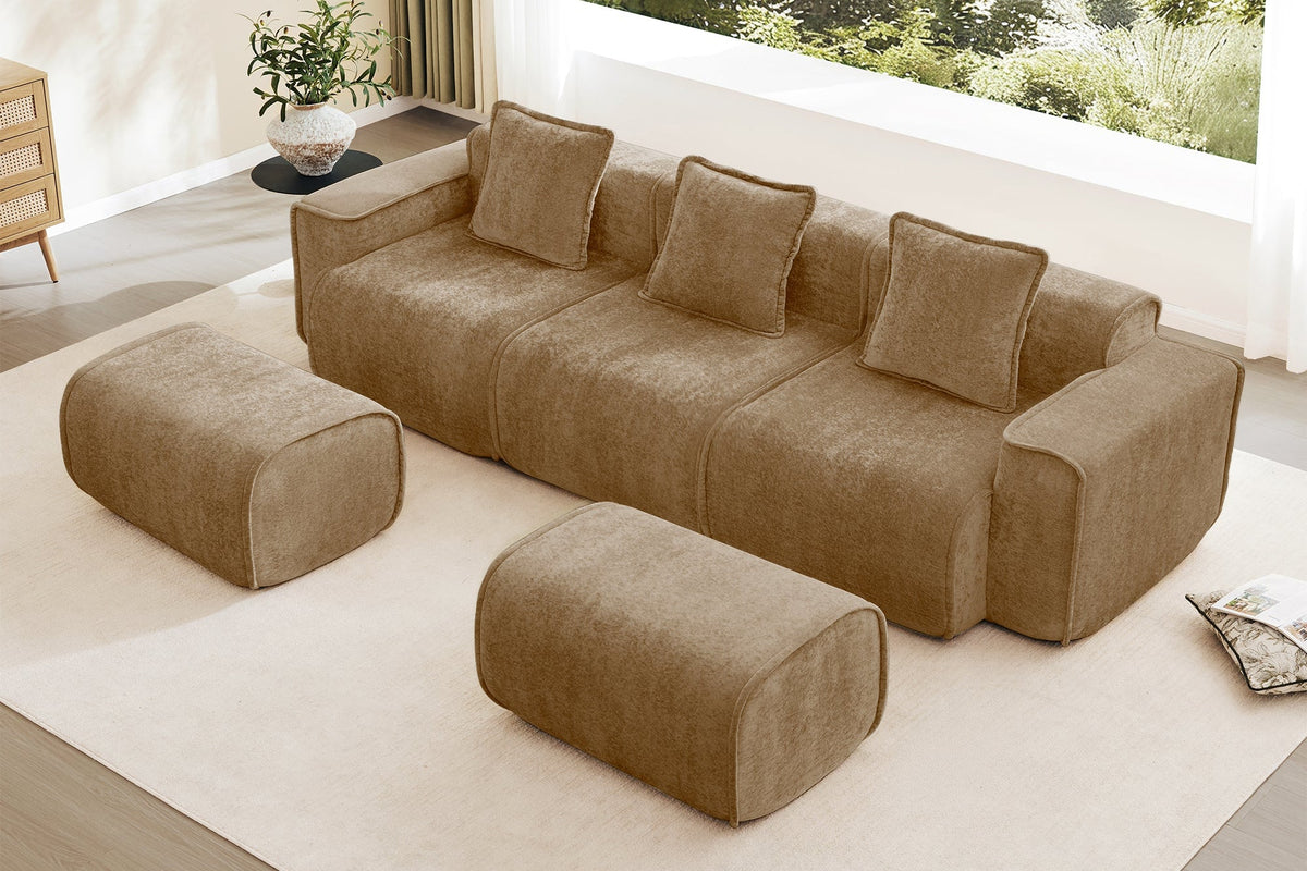 HARRISON 108" 3-Seater Sofa with 2 Ottomans