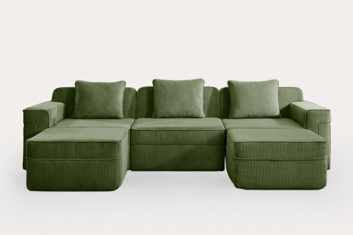 MARTHA 117" 3-Seater Sofa with 2 Ottomans