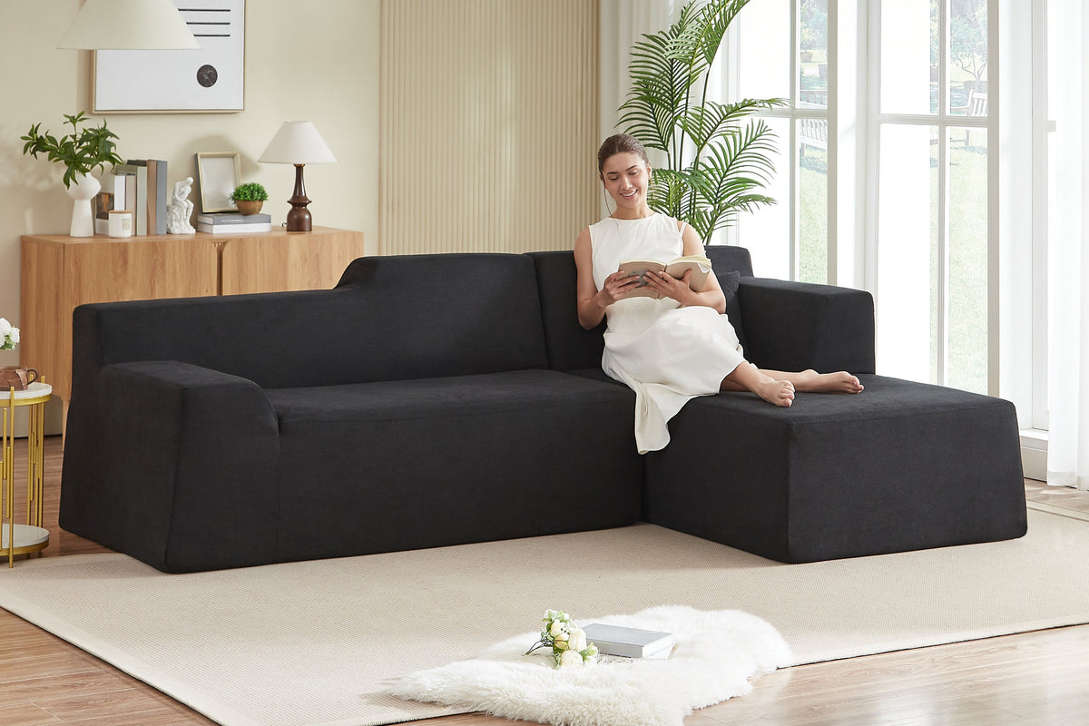 Livo 96" Corduroy Chaise Sofa