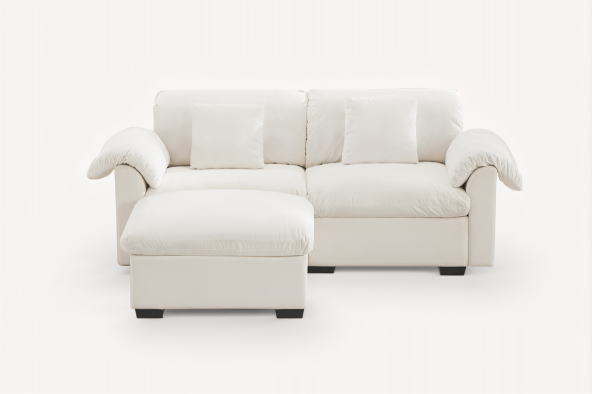 Parris 84&quot; Sofa 2 Seater With 1 Ottoman