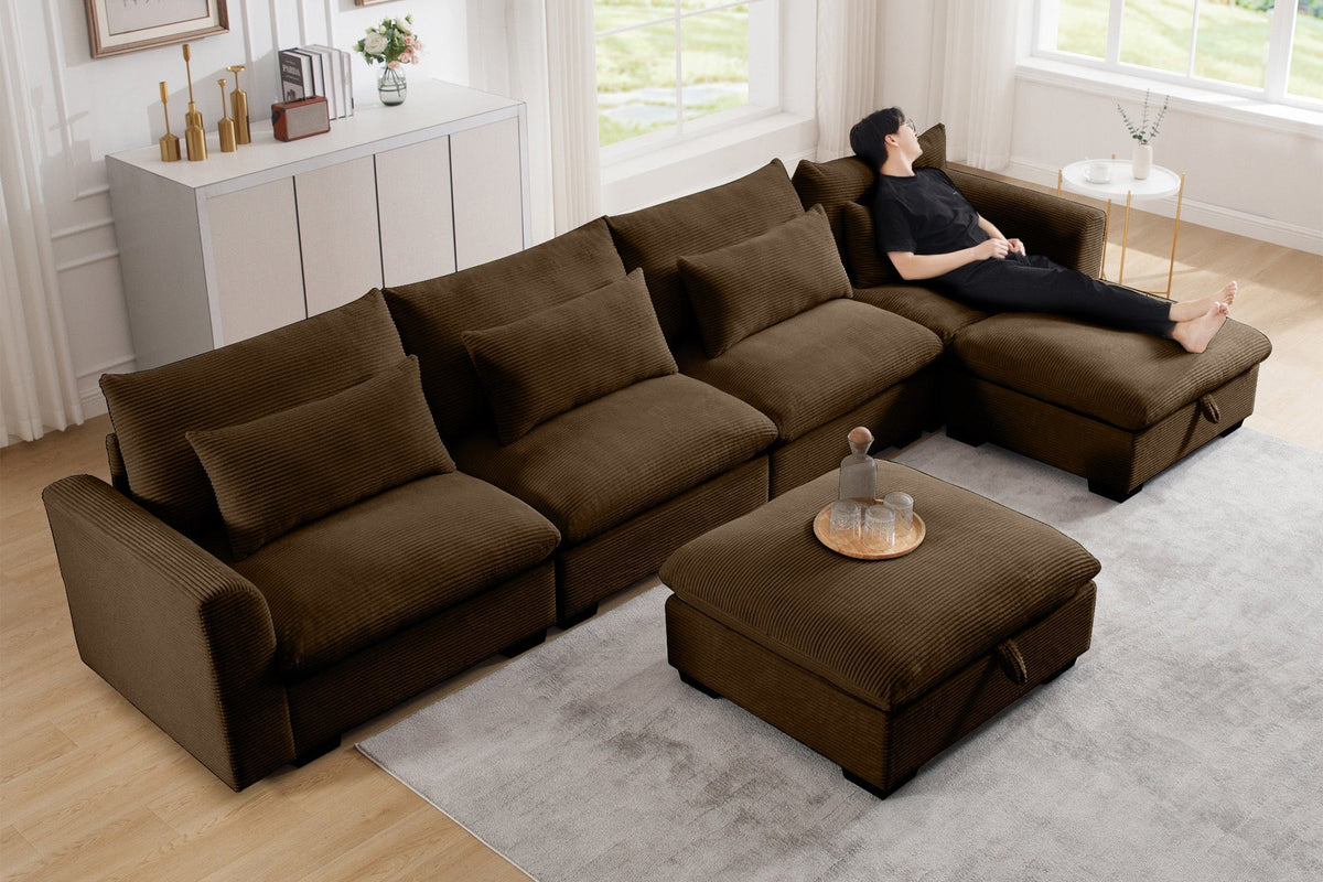 HARMONY 157&quot; 4-Seater Sofa with 2 Ottomans