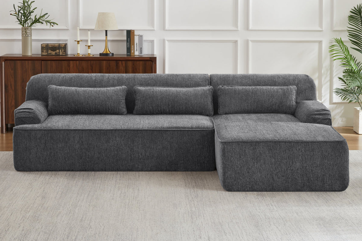 ZELAR 102" Chenille Right Chaise Sofa