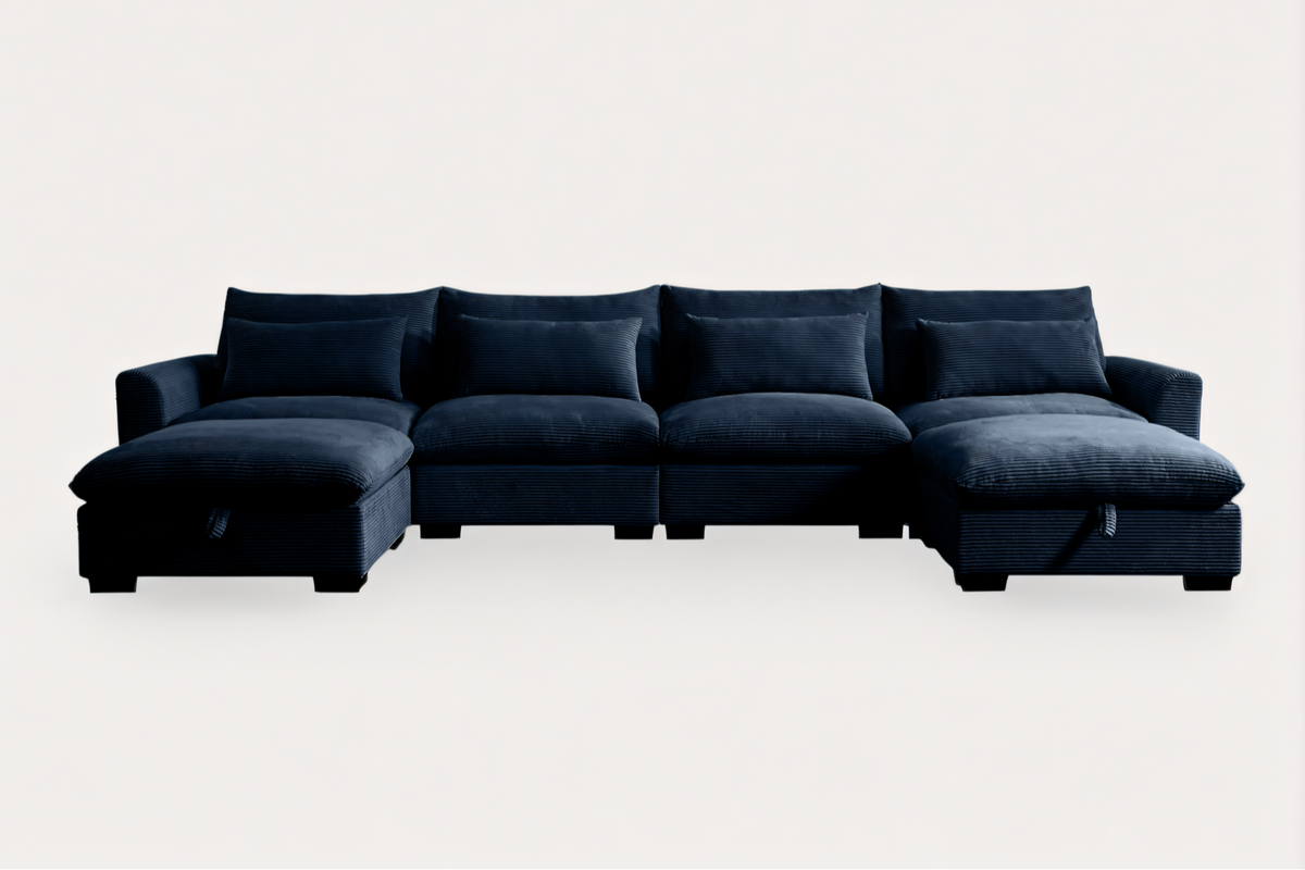 HARMONY 157&quot; 4-Seater Sofa with 2 Ottomans