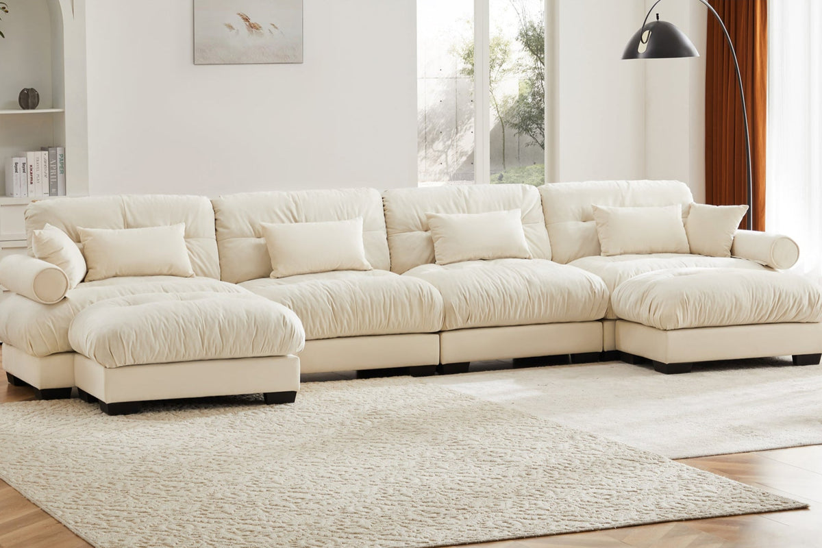 CLOUDIES 173&quot; 4 Seater Sofa with 2 Ottomans