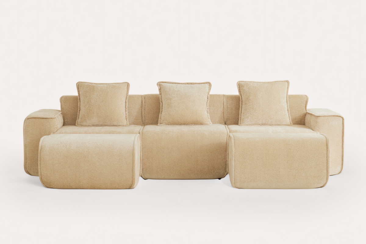 HARRISON 108" 3-Seater Sofa with 2 Ottomans