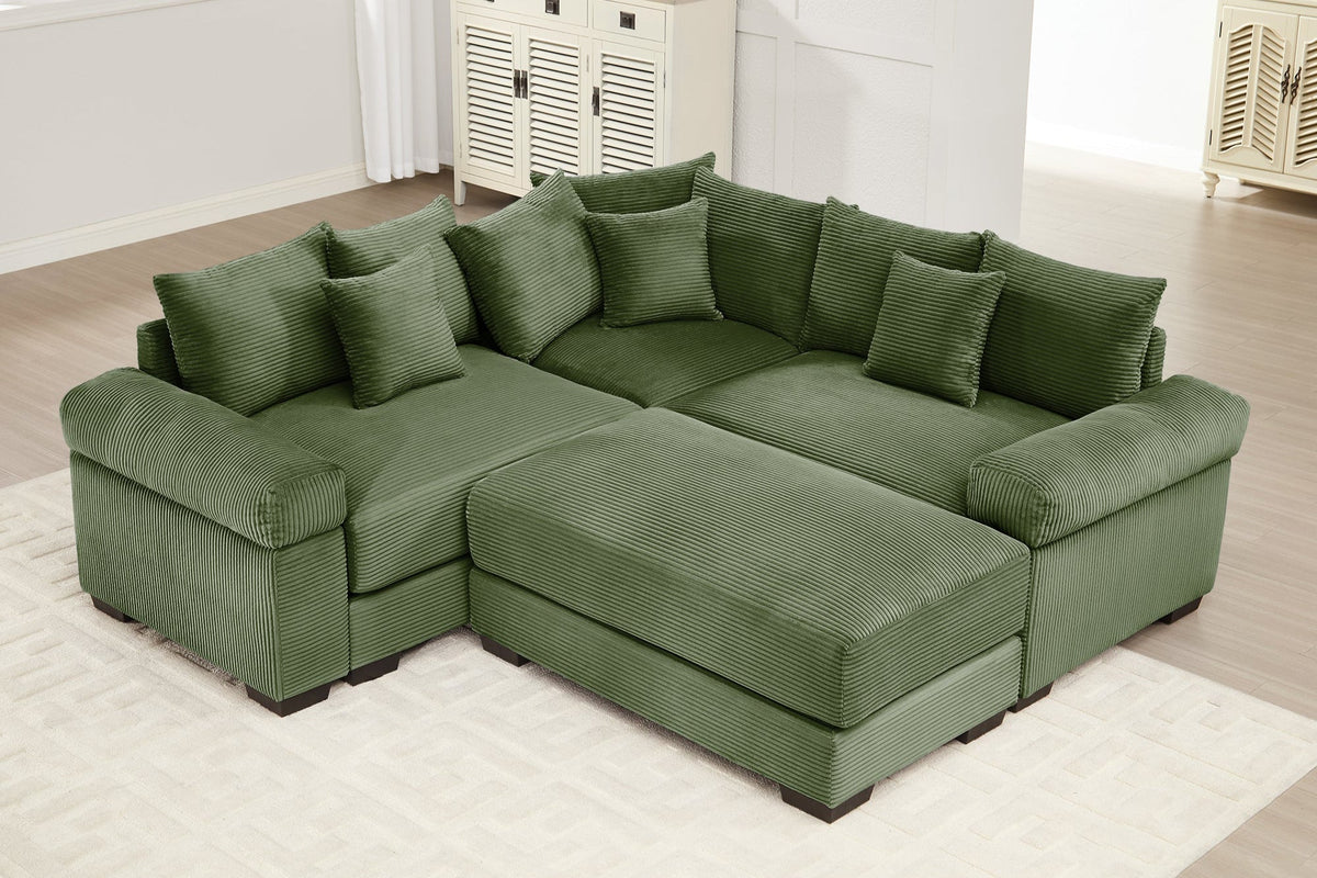 DESEO 158&quot; Sectional Sofa with Ottoman