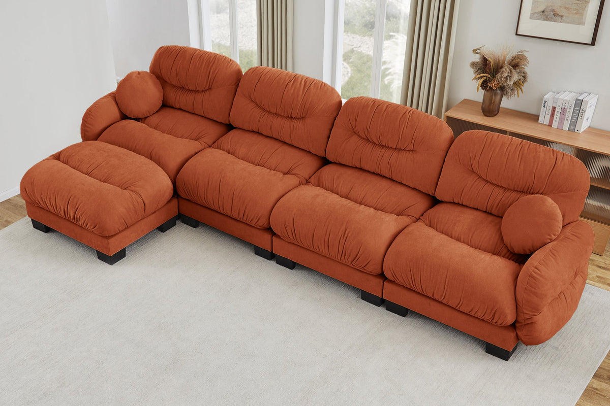FLORA 150" 4-Seater Sofa With 1 Ottoman