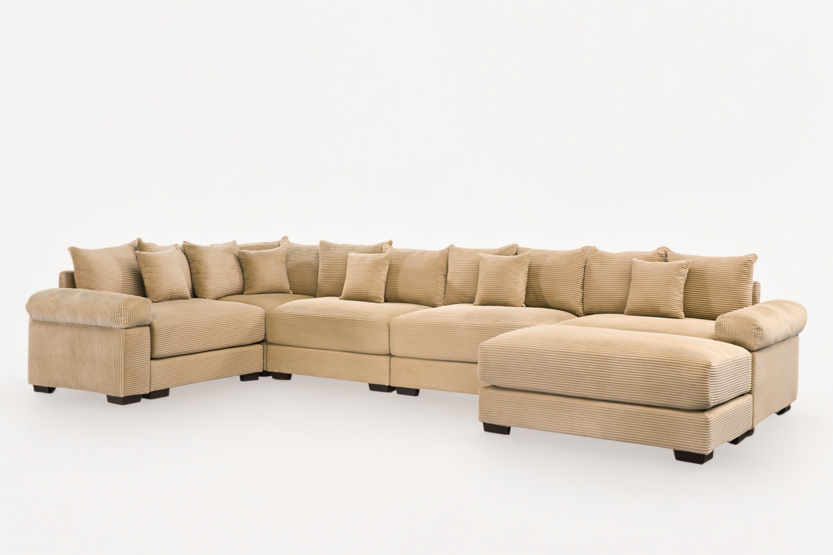 DESEO 233&quot; Sectional Sofa with Ottoman