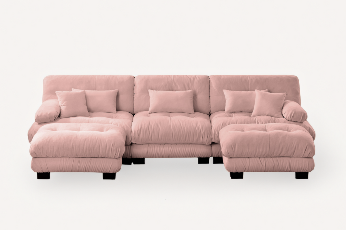 CLOUDIES 134" 3 Seater Sofa with 2 Ottomans
