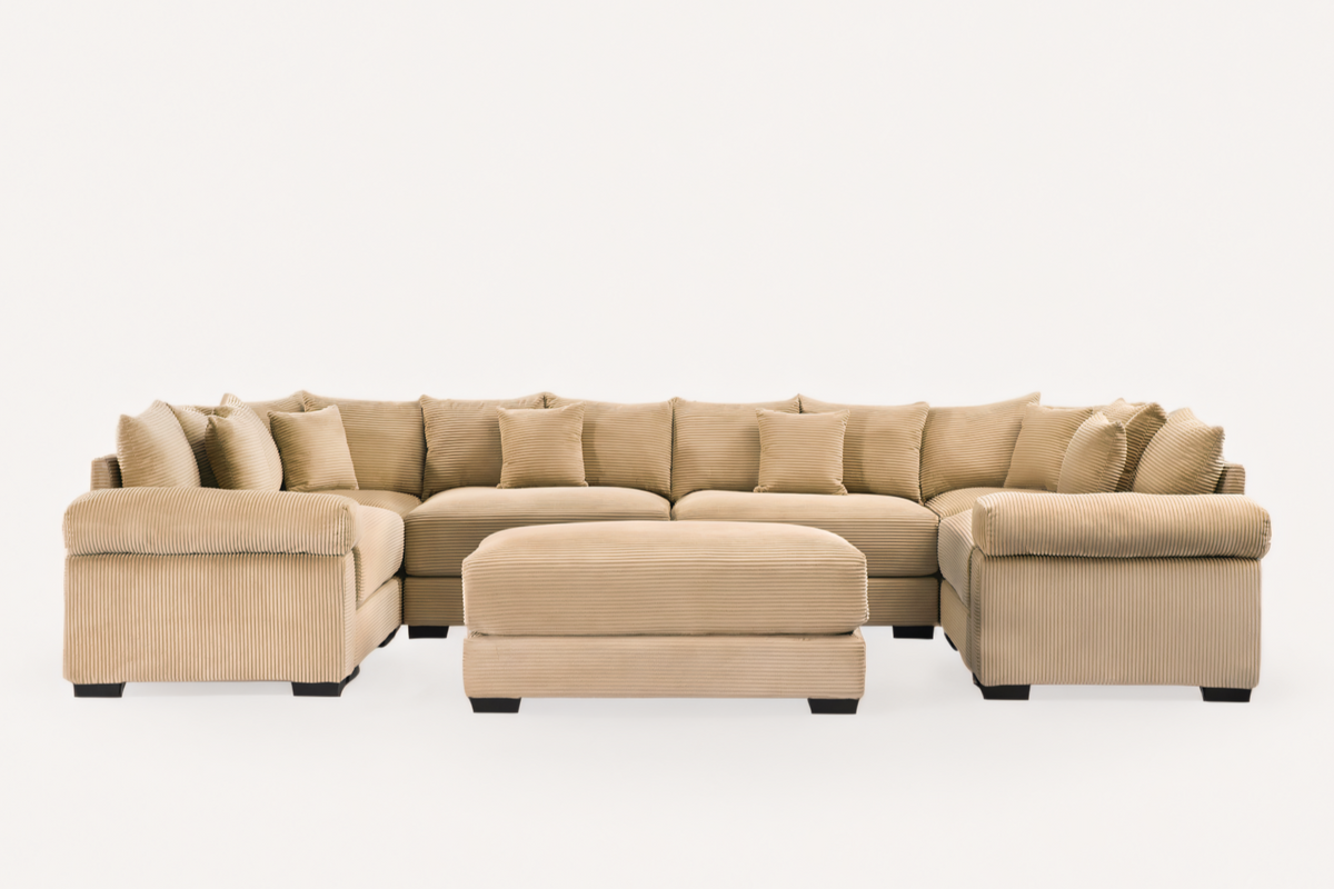 DESEO 137&quot; Sectional Sofa with Ottoman