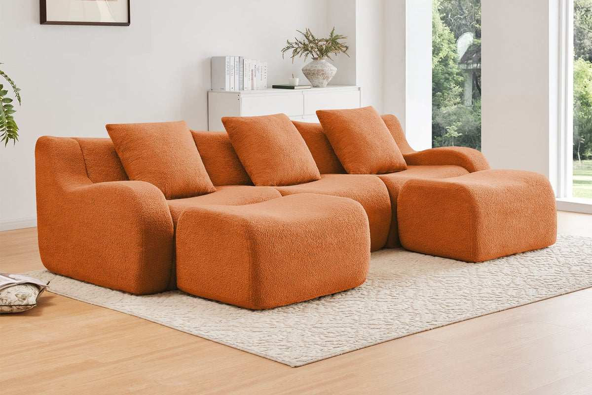 ROMA 115.3" 3-Seater Sofa with 2 Ottomans