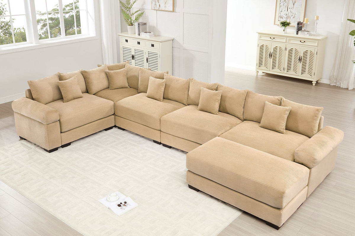DESEO 233&quot; Sectional Sofa with Ottoman