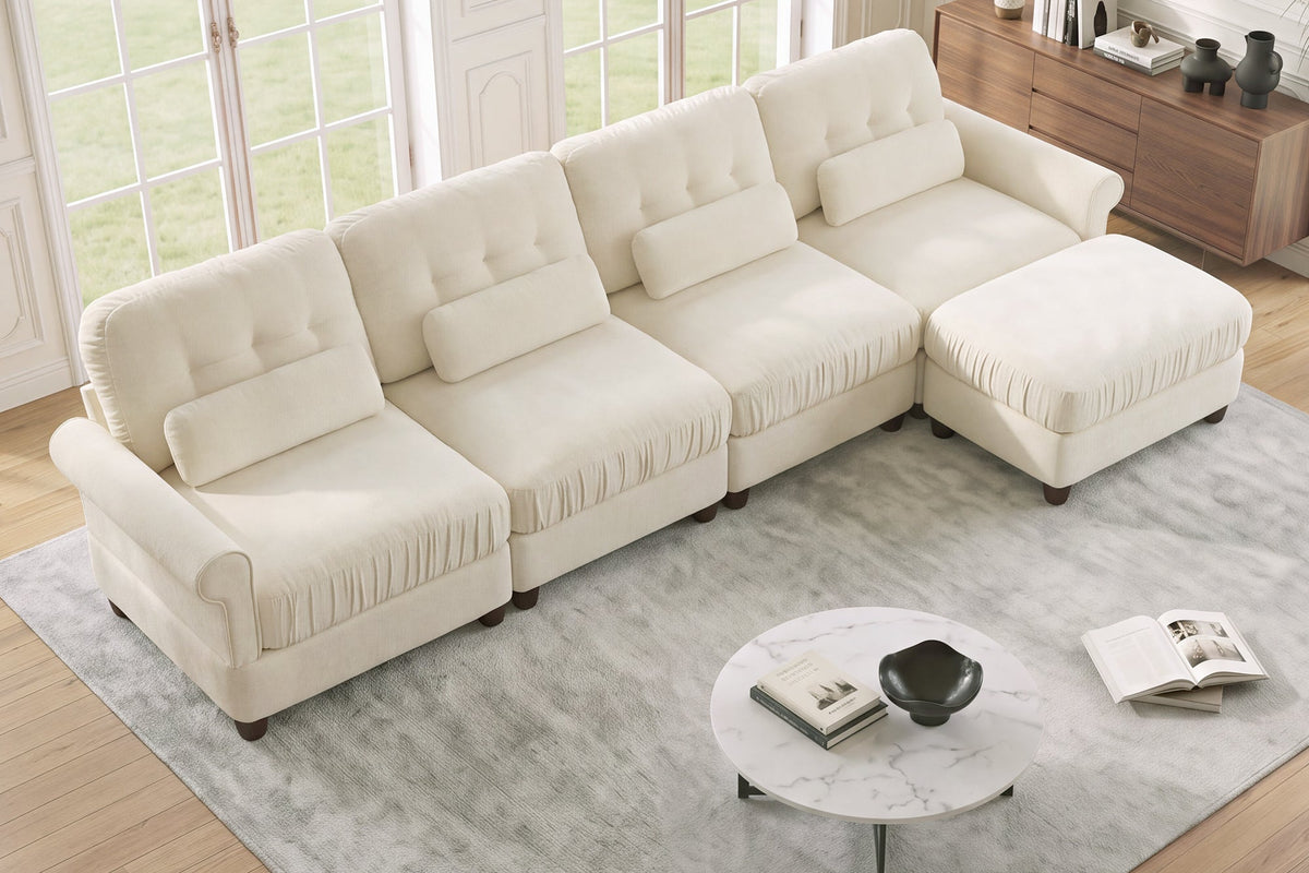 MELBOURNE 126" 4-Seater Sofa with 1 Ottoman