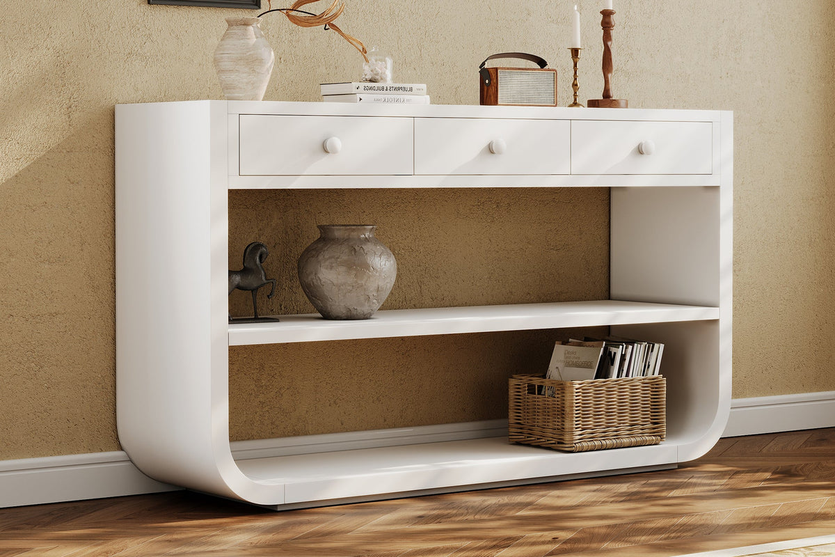 HYLOR Console Table With Shelf