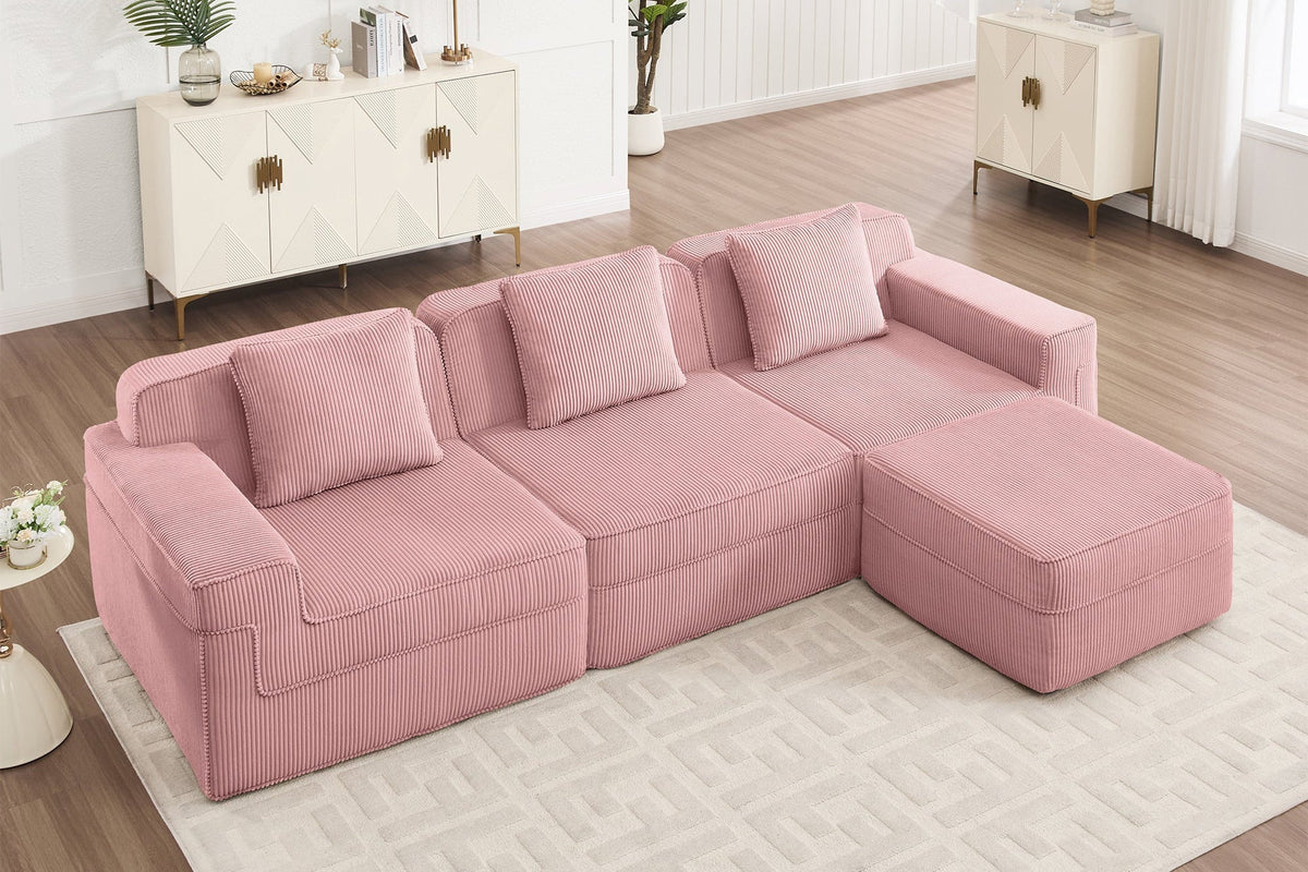 MARTHA 117" 3-Seater Sofa with 1 Ottoman