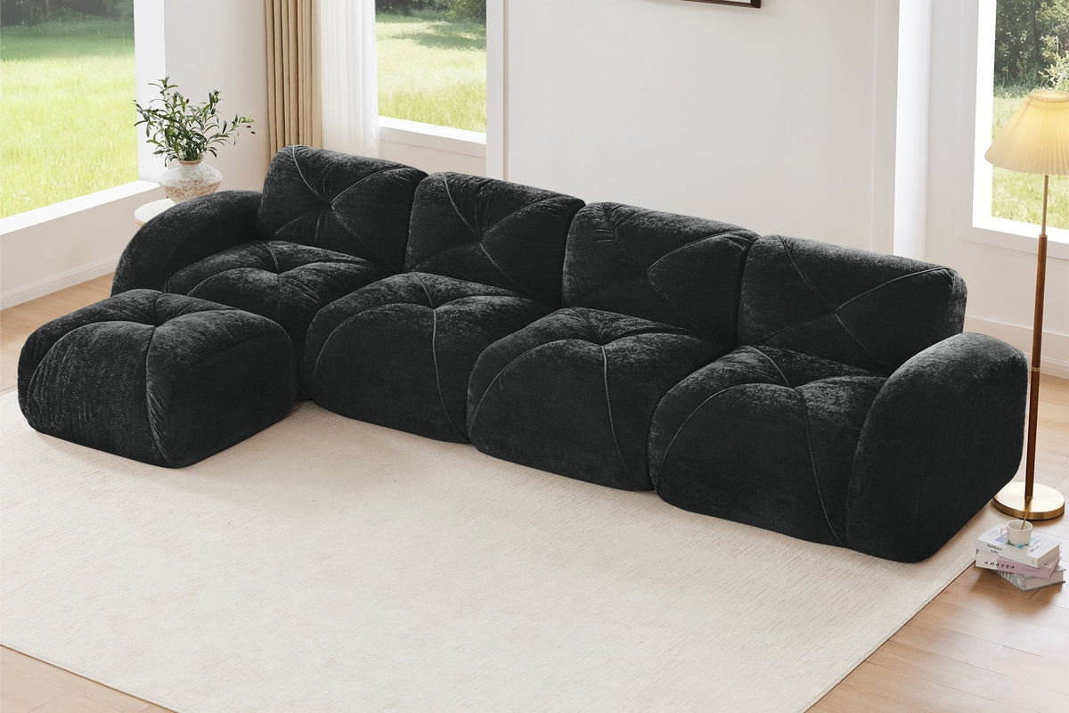 MYLO 140" 4-Seater Sofa with 1 Ottoman