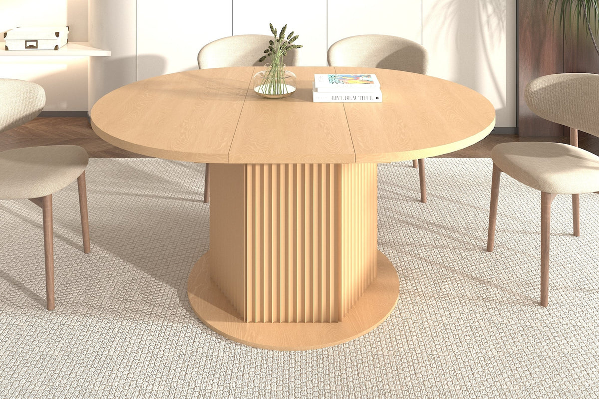 LARQEN 47"-63" Extendable Round Dining Table