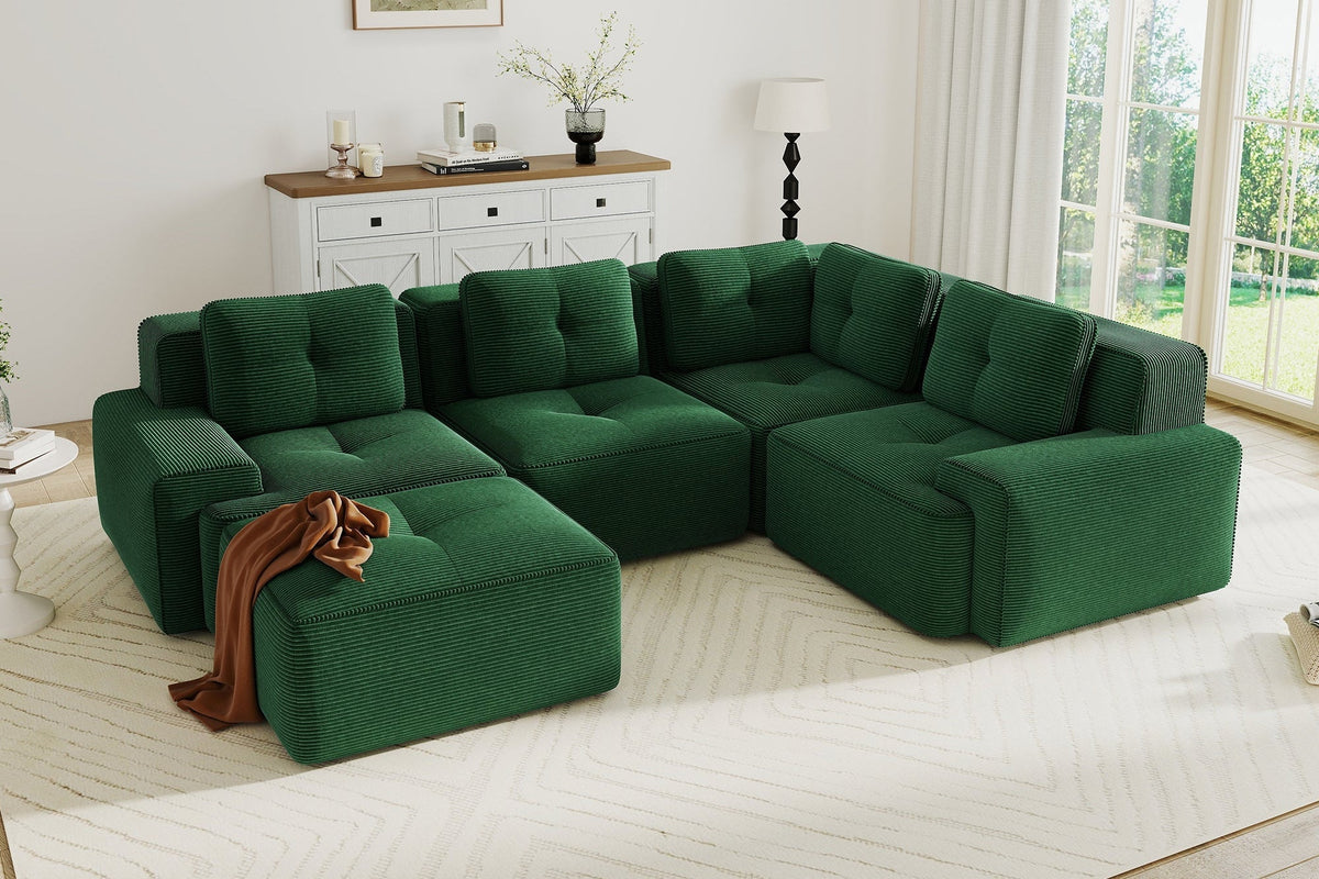 CORDELIA 116" 4-Seater Sectional with 1 Ottoman