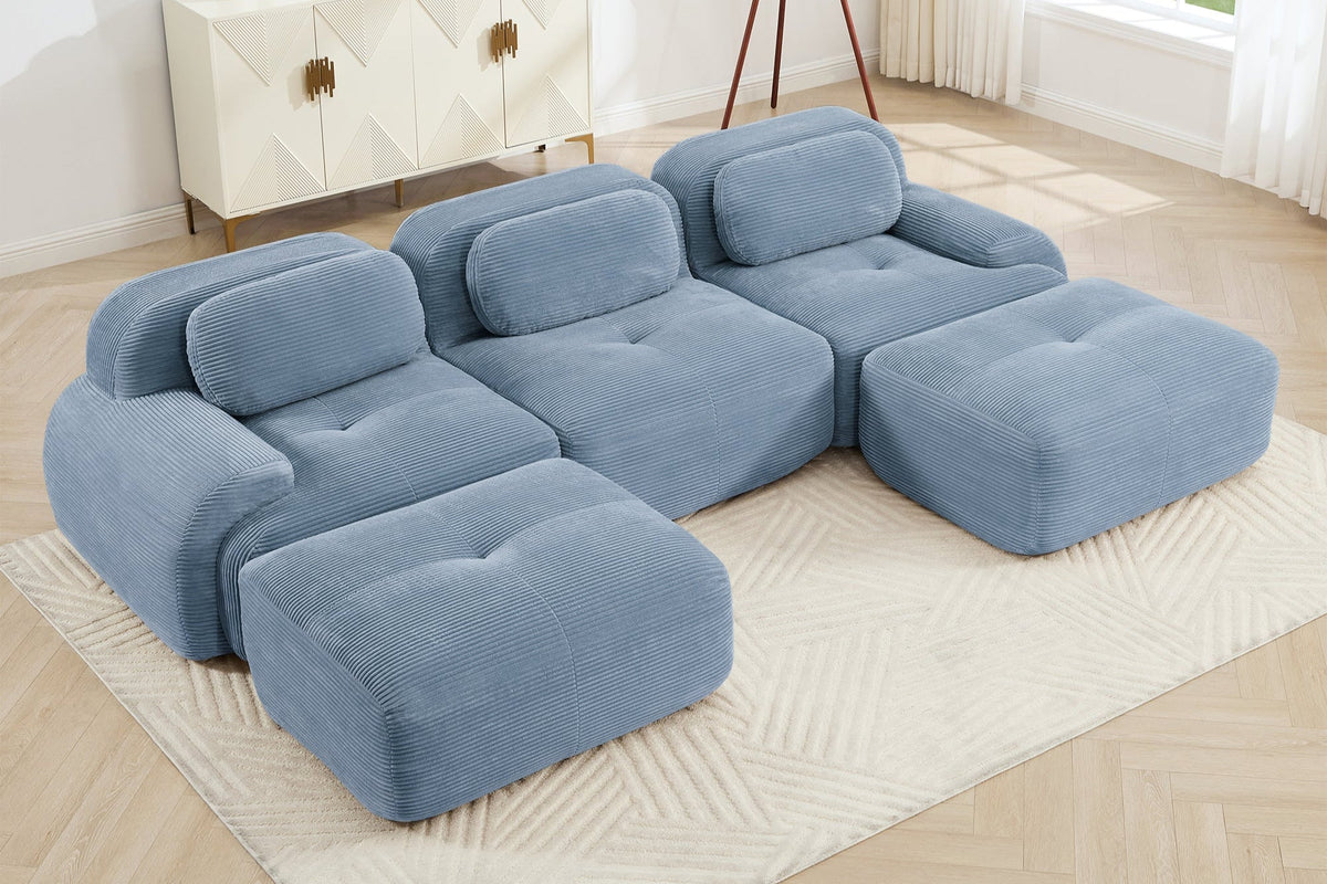 MIA 117&#39;&#39; 3-Seater Sofa with 2 Ottomans