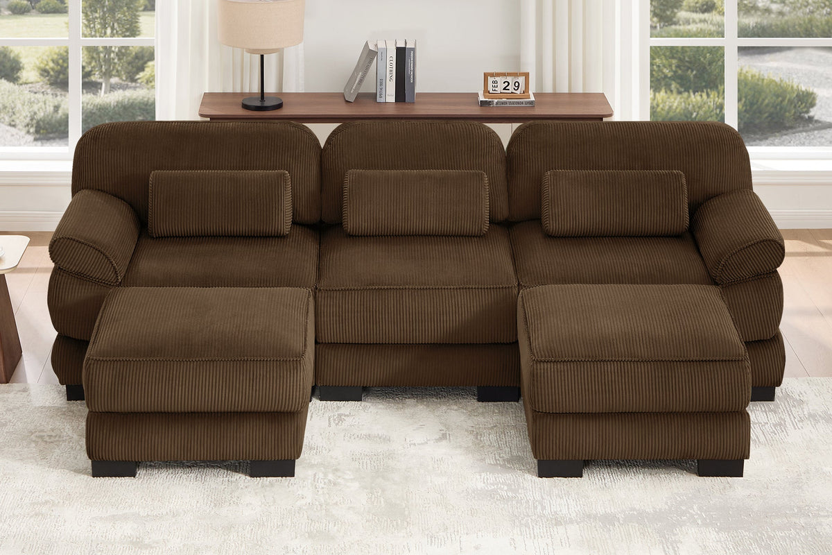 MASON 104" 3-Seater Sofa 2 with Ottomans