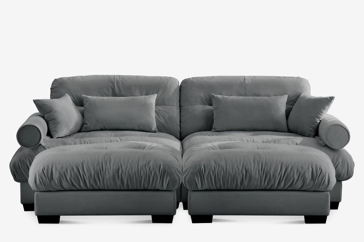 CLOUDIES 94&quot; Loveseat with 2 Ottomans