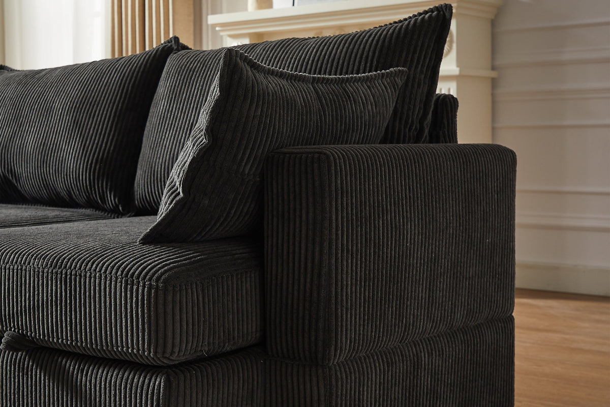 HARLOW 114&quot; Corduroy Sofa w/ Storage