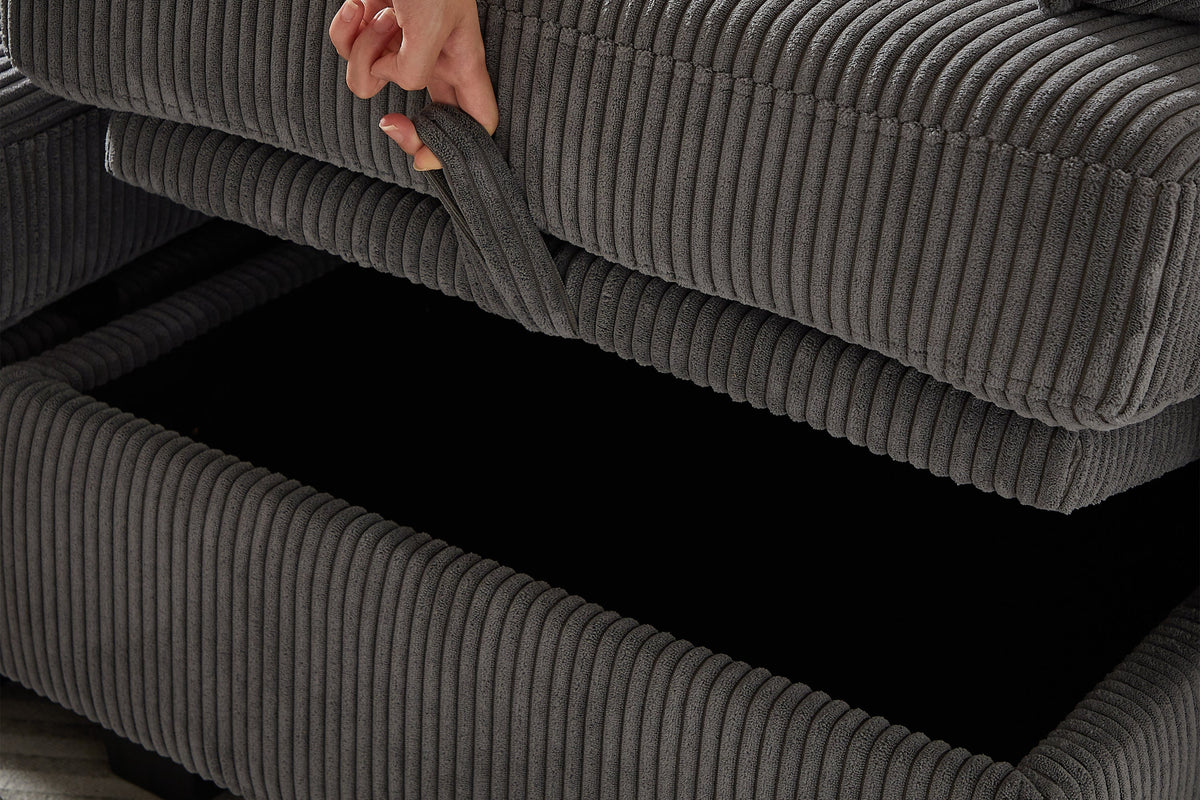 HARLOW 114&quot; Corduroy Sofa w/ Storage