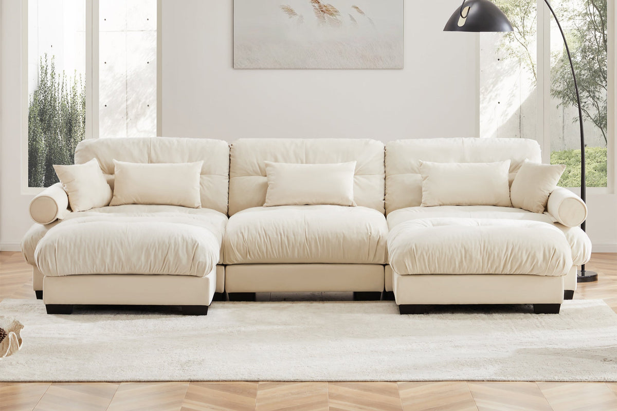 CLOUDIES 134&quot; 3 Seater Sofa with 2 Ottomans