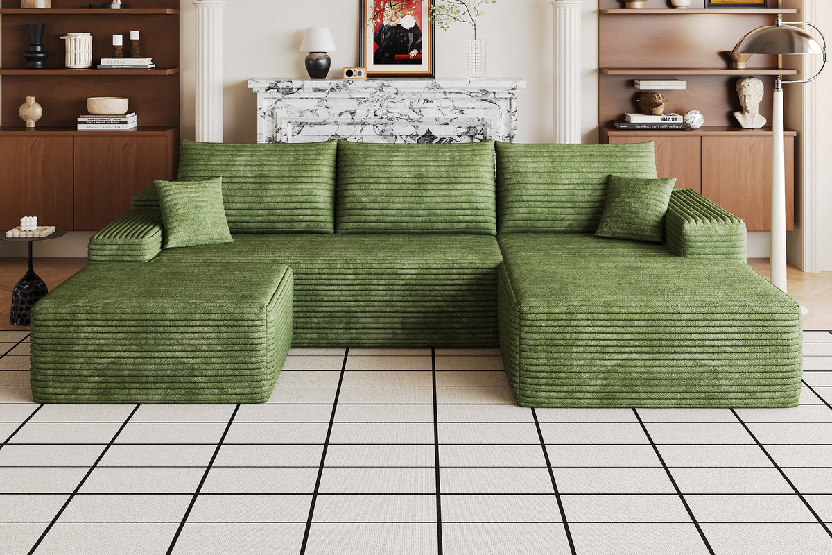 ORVITEX 107" Right Chaise Sofa with 1 Ottoman
