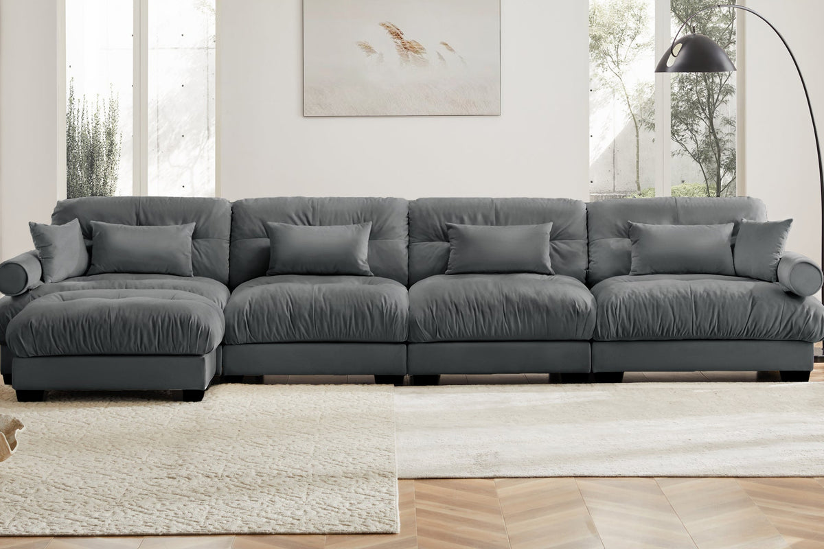 CLOUDIES 173&quot; 4 Seater Sofa with 1 Ottoman