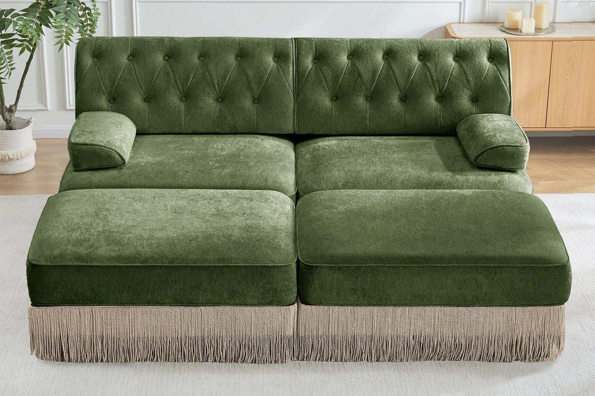 ELIZA 76" Loveseat Sofa With 2 Ottomans