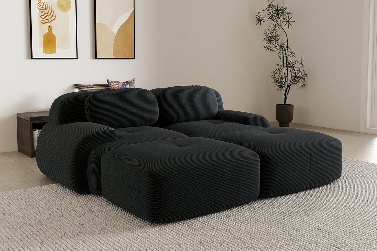 MIA 82&#39;&#39; Loveseat with 2 Ottomans
