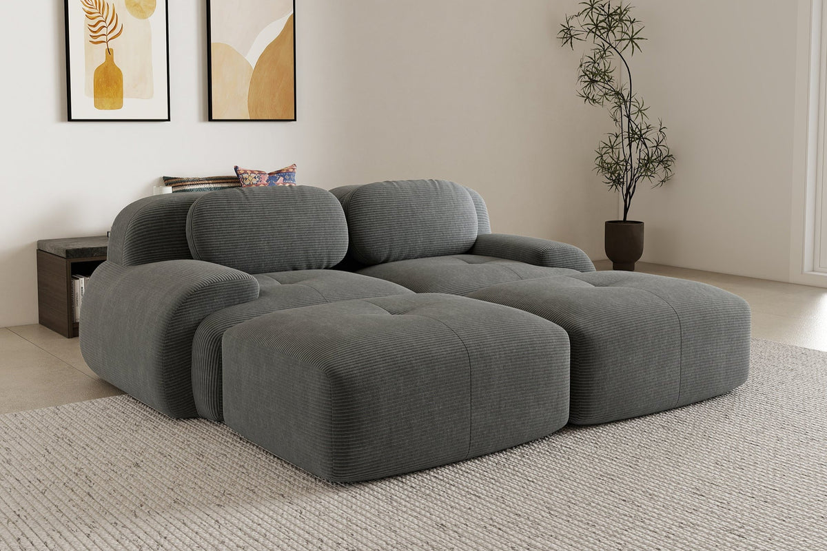 MIA 82&#39;&#39; Loveseat with 2 Ottomans