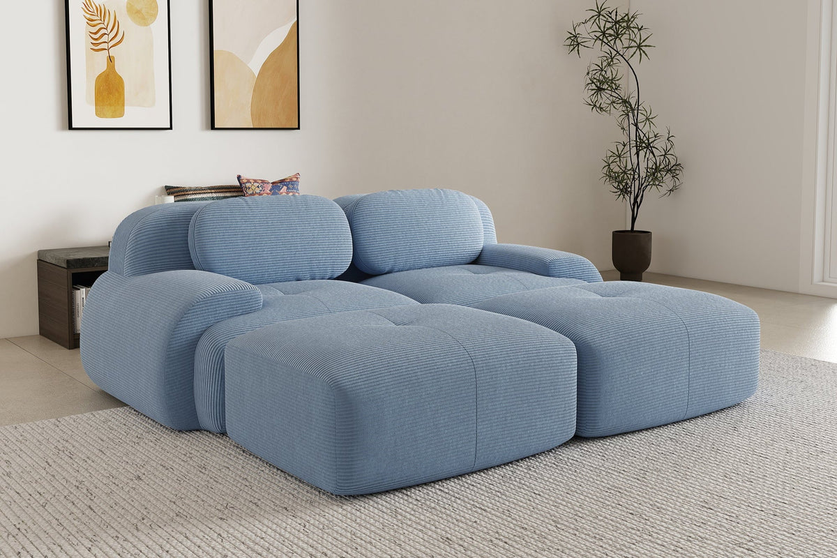 MIA 82&#39;&#39; Loveseat with 2 Ottomans