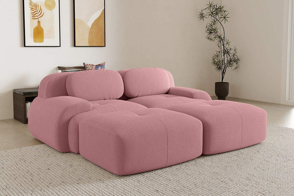 MIA 82&#39;&#39; Loveseat with 2 Ottomans