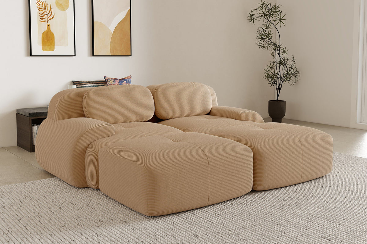 MIA 82&#39;&#39; Loveseat with 2 Ottomans