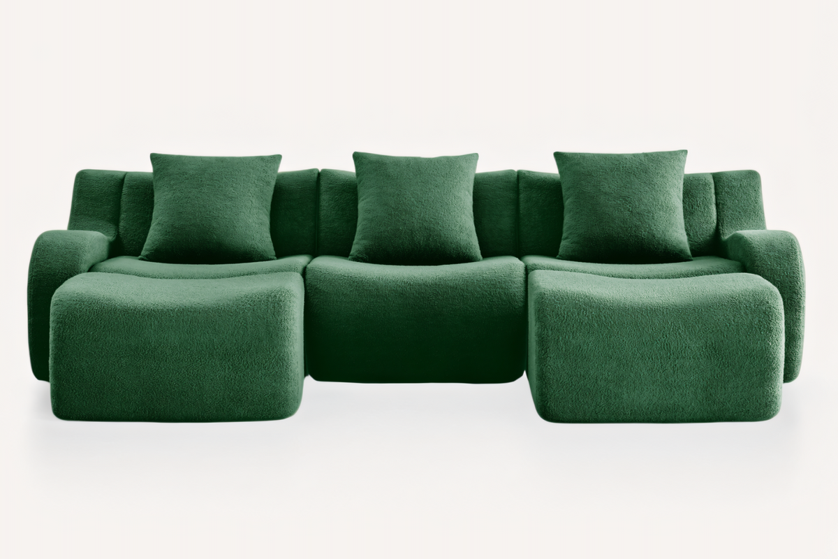 ROMA 115.3" 3-Seater Sofa with 2 Ottomans