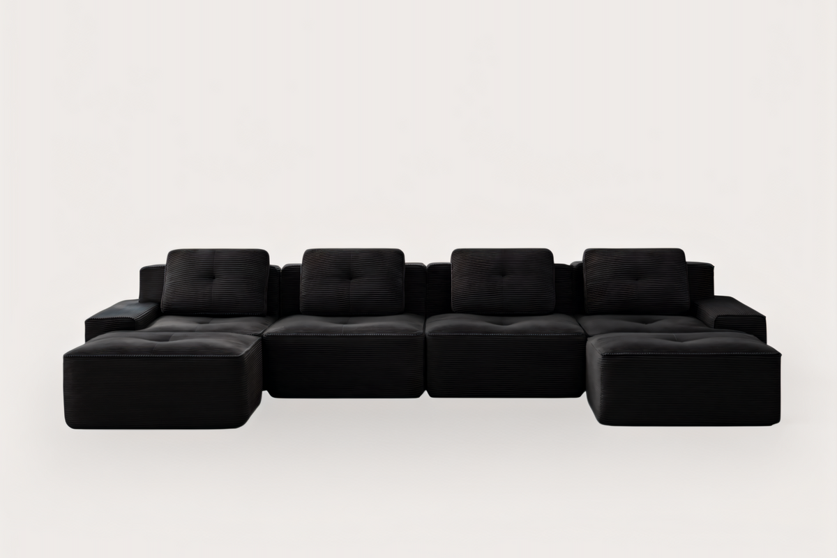 CORDELIA 153" 4-Seater Sofa with 2 Ottomans