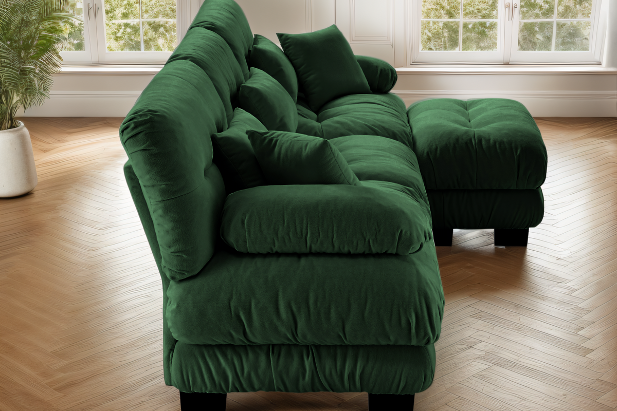 CLOUDIES 134&quot; Sofa 3 Seater with 1 Ottoman