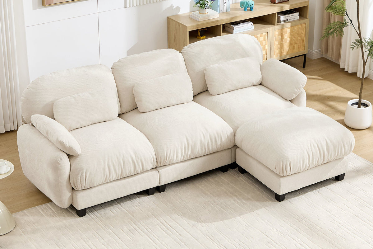 UNIONN 104" 3-Seater Sofa With 1 Ottoman