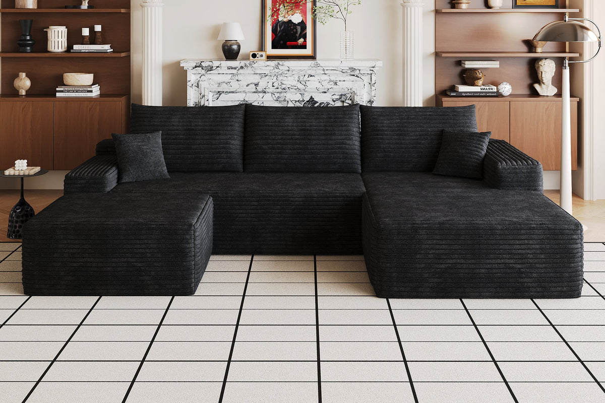 ORVITEX 107" Right Chaise Sofa with 1 Ottoman