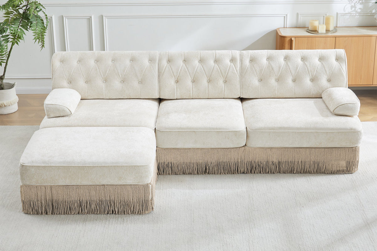ELIZA 106" 3-Seater Sofa With 1 Ottomans