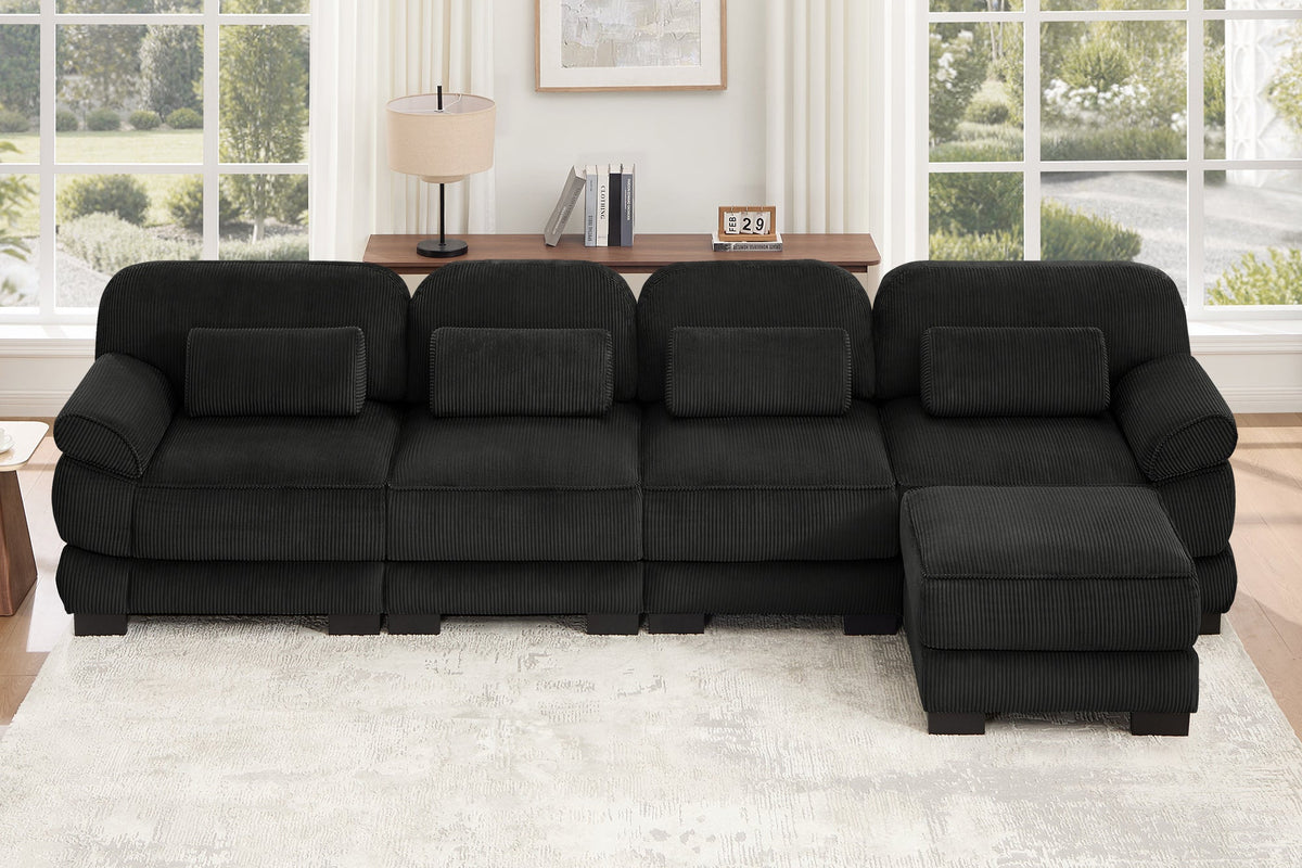 MASON 132" 4-Seater Sofa with 1 Ottoman