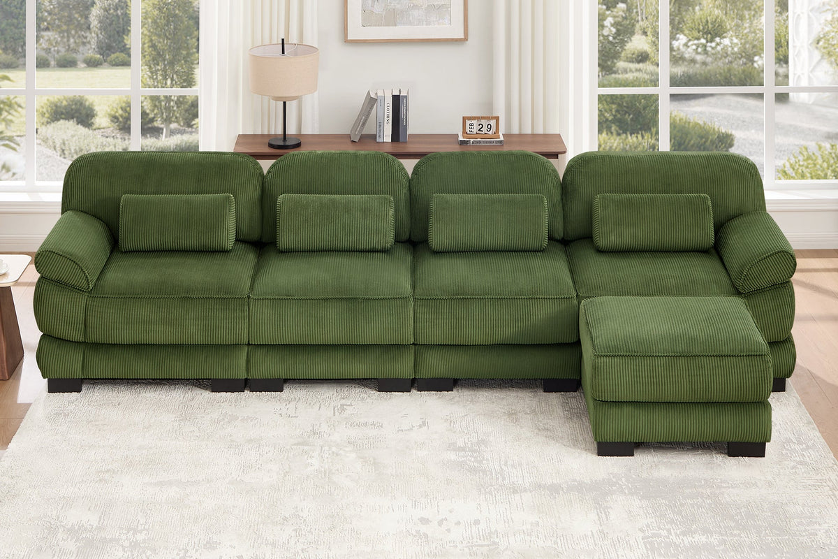 MASON 132" 4-Seater Sofa with 1 Ottoman