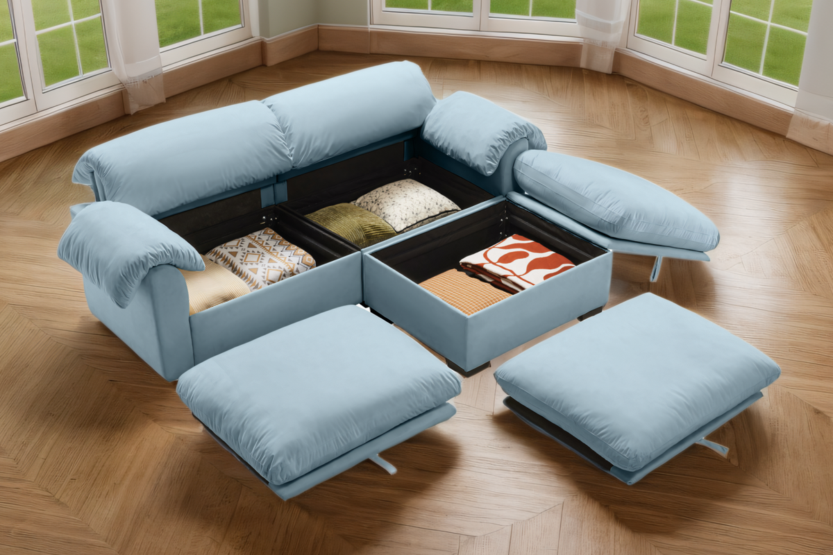 Parris 84&quot; Sofa 2 Seater With 1 Ottoman