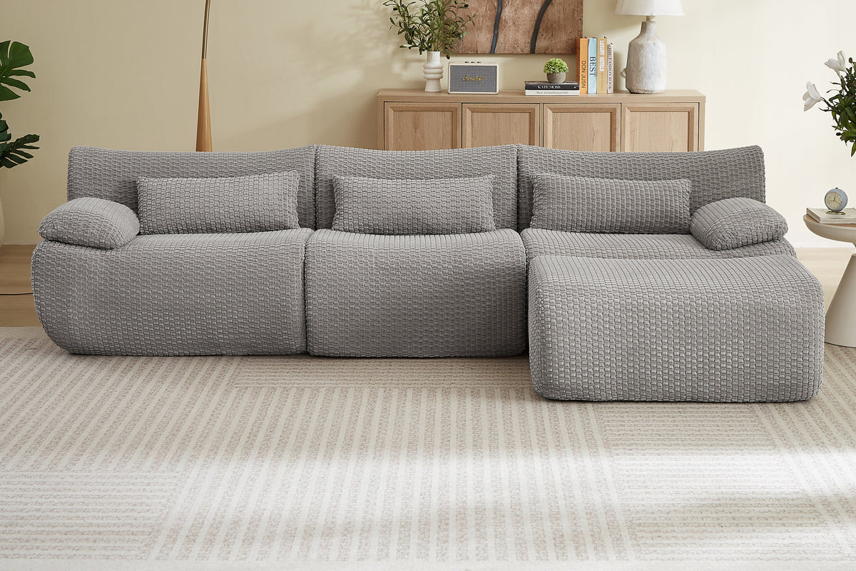 FLOVEX 110" 3-Seater Sofa with 1 Ottoman