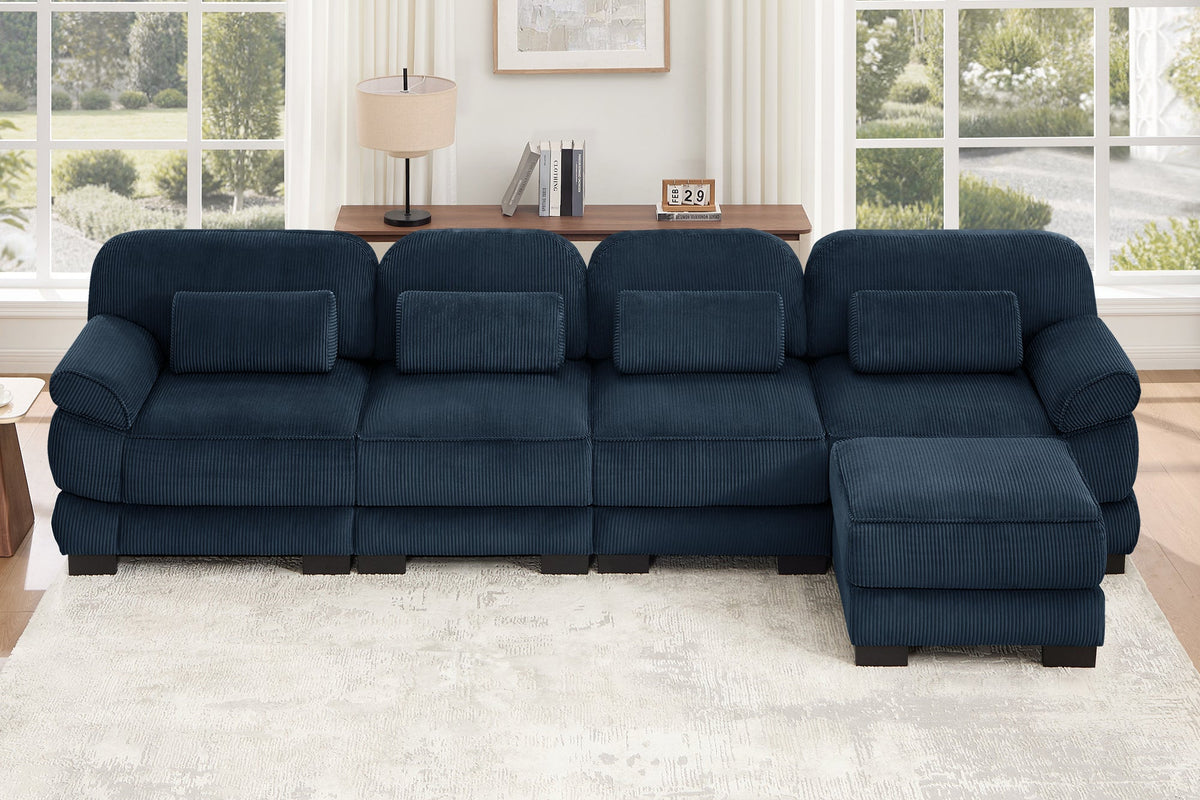 MASON 132" 4-Seater Sofa with 1 Ottoman