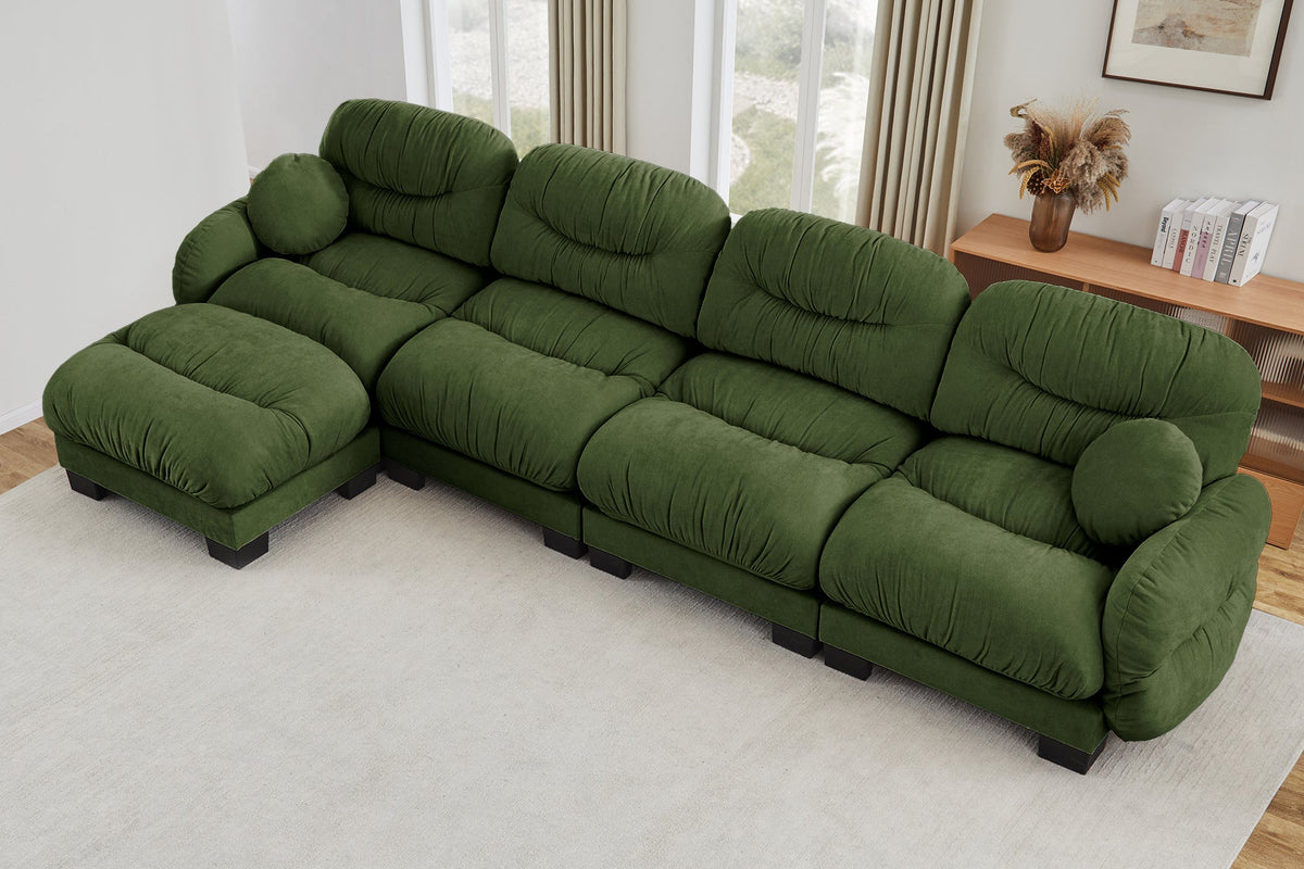 FLORA 150" 4-Seater Sofa With 1 Ottoman