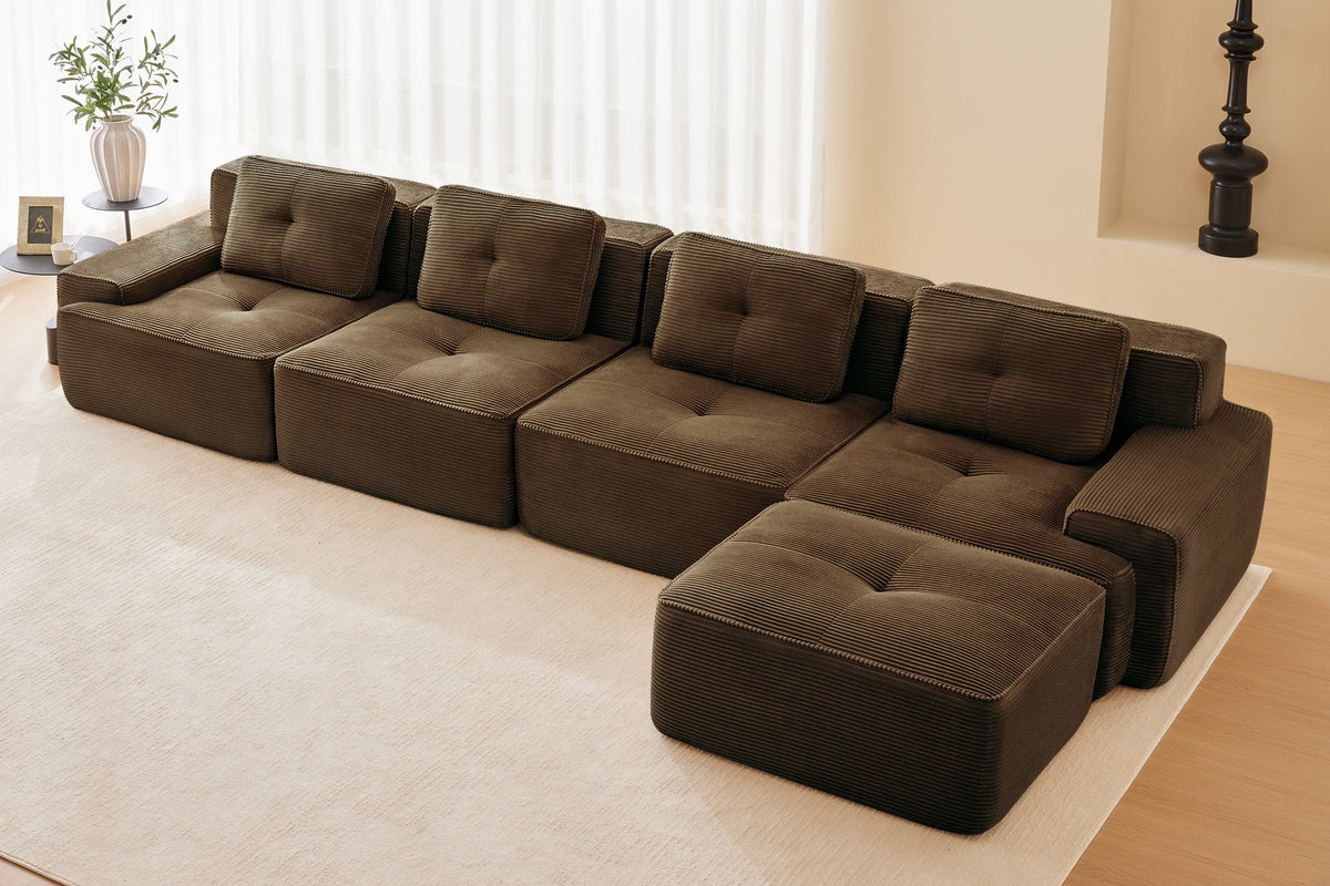 CORDELIA 153" 4-Seater Sofa with 1 Ottoman
