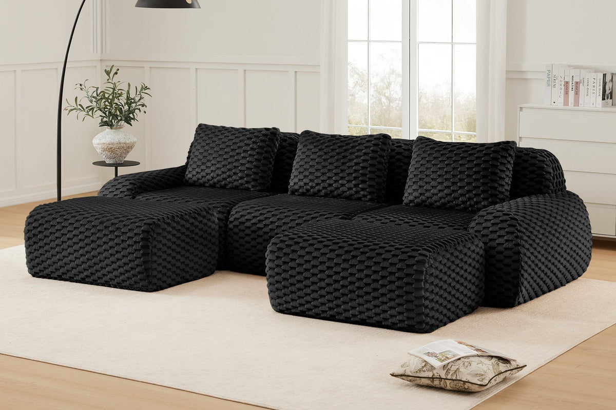 LAURENT 114" 3-Seater Sofa with 2 Ottomans